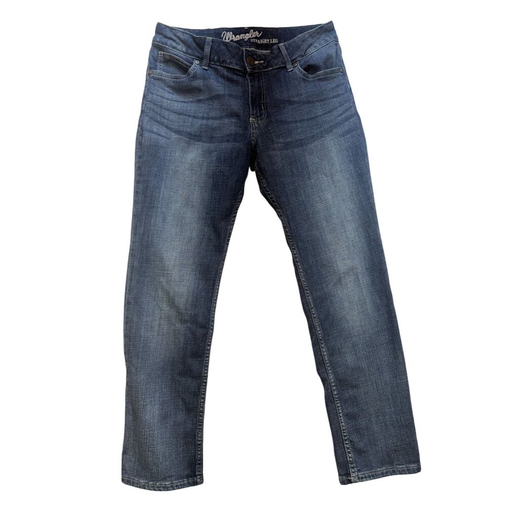 Wrangler Womens Straight Leg Jeans Size 11x30 Blue Denim Medium Wash Casual Y2K